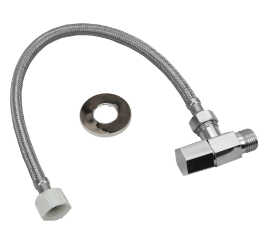 Llave angular minimal con tubo de abasto modelo cromado